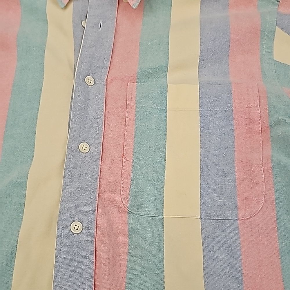 Izod Multi-Colored Stripe Color Block Button Down… - image 4
